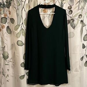 Sanctuary Dark Green and Black Dress shear sleeves